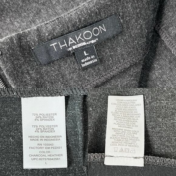 Thakoon Skirt Ponte Faux Wrap A-Line Charcoal Heather Stretch Large - Picture 7 of 9